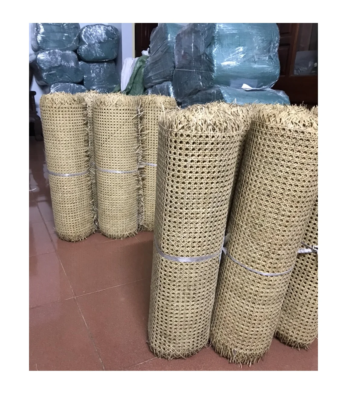 Natural open 1/2 mesh rattan webbing roll for making chairs - Woven Rattan cane webbing for furnitures