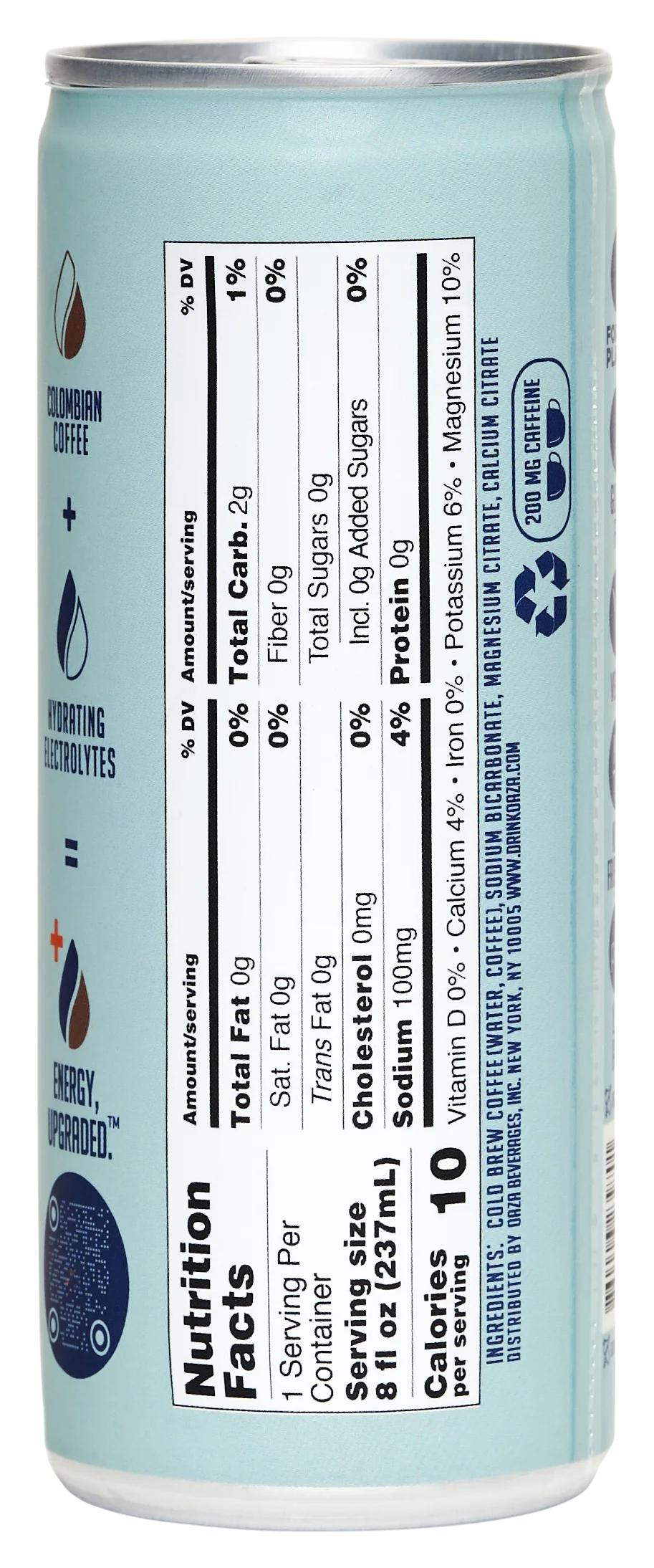 OAZA High Performance Cold Brew Hydrate your Coffee Ready to Drink 8 Fl Oz Pack of 12 (Black)