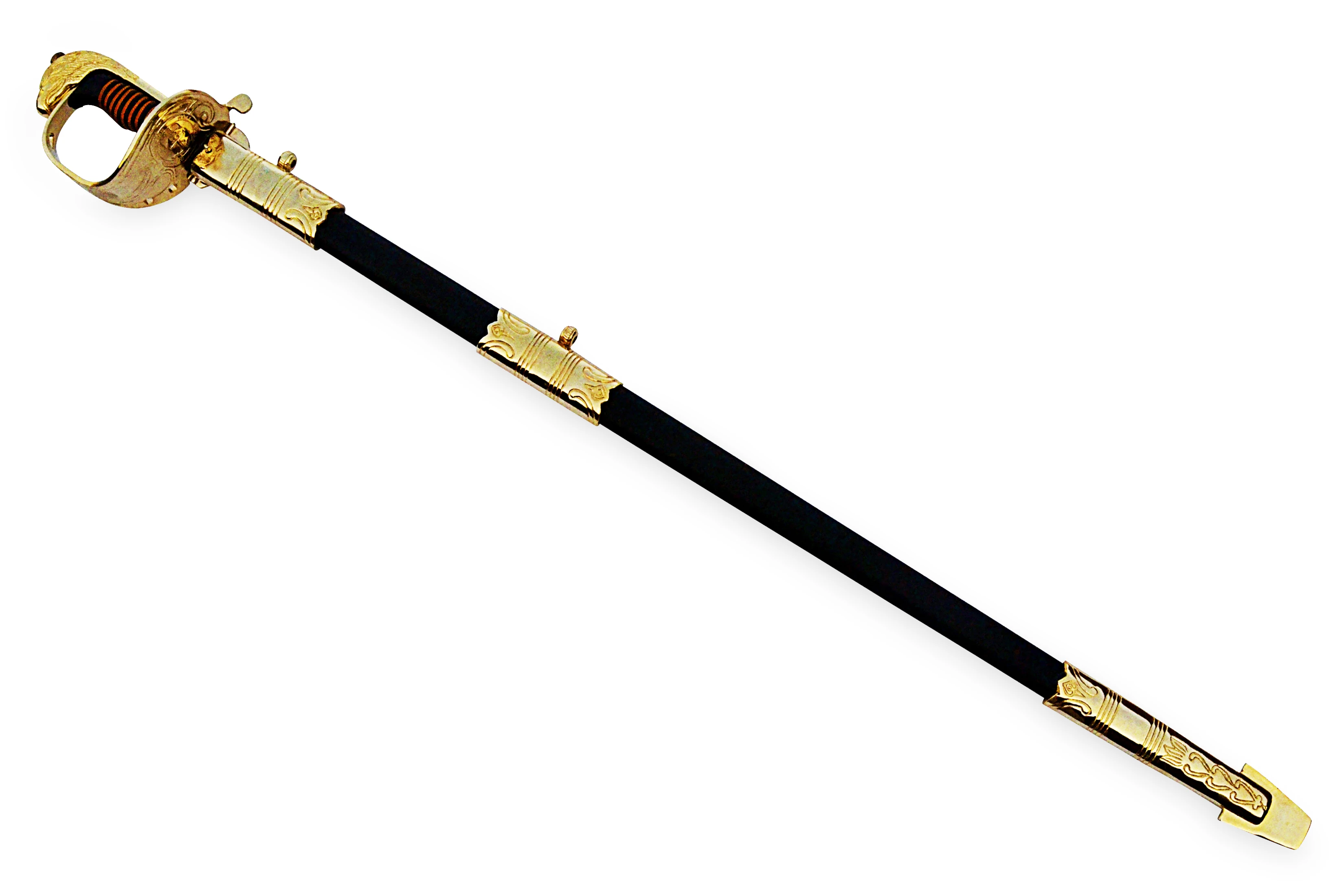 Handmade Ceremonial Sword Not Sharp Wholesale Brass or Steel Hilt OEM Pakistan Leather Souvenir Honor Command Swords Handmade