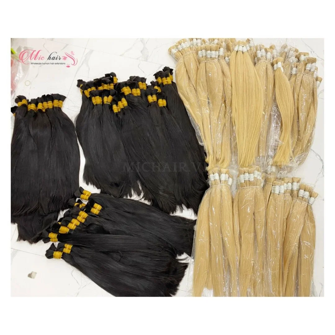 Top Quality Human Remy Bulk Extension Raw Cuticle Aligned Hair Black Human Hair