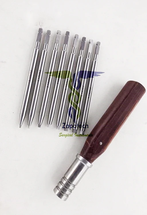 Orthopedic Bone hexagon Screw driver Set With Quick Coupling Handle colorful