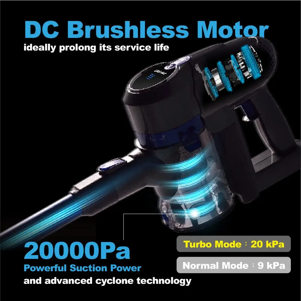 
Cordless cyclone suction vacuum cleaner 20000Pa 