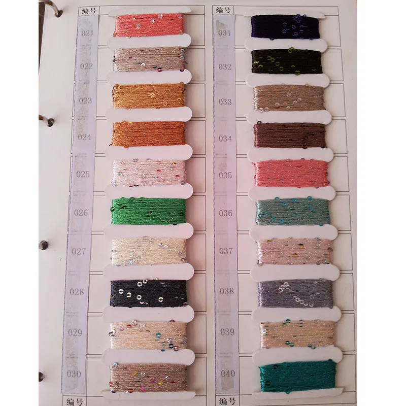 100% Polyester Paillette Bling knitting sequin beads yarn embroidery thread