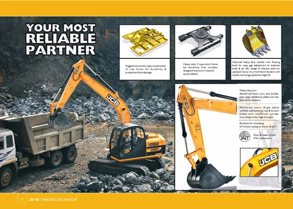 Новый гидравлический гусеничный экскаватор JCB JS 140 следующего поколения исключительный вид Землеройная техника