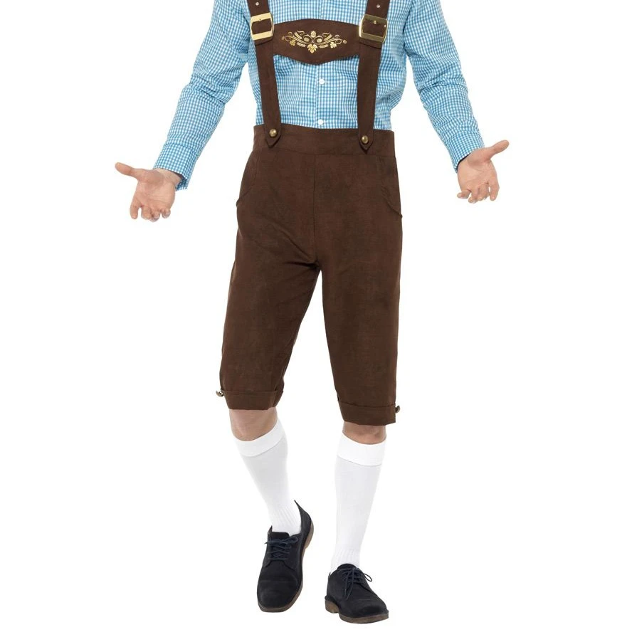 
 Оригинальные новые немецкие подтяжки Lederhosen из натуральной кожи с Баварским октоберфестом и подходящими подтяжками, Короткие традиционные штаны  