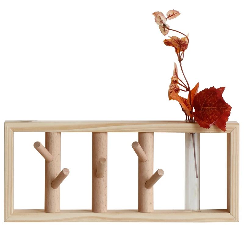 
Shengqu custom nordic rustic decorative wooden coat wall hook 
