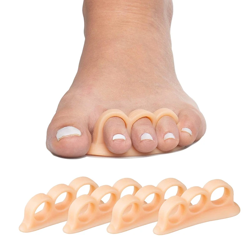 Toe Straightener and Corrector 4 Pack Soft Gel Crests Splints Reduce Foot Pain Prevent Overlap Flexible Foot care Treatment  S
