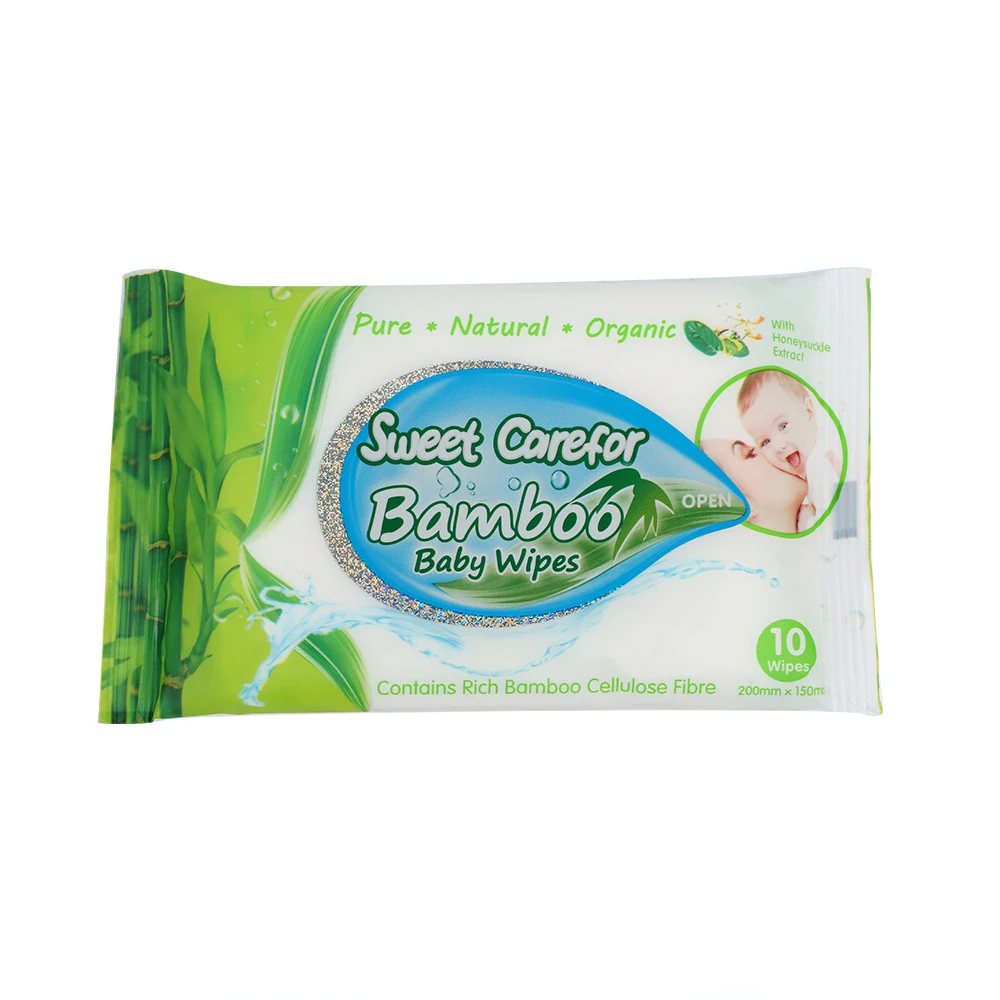 Eco friendly wet tissue 100% bamboo wipes