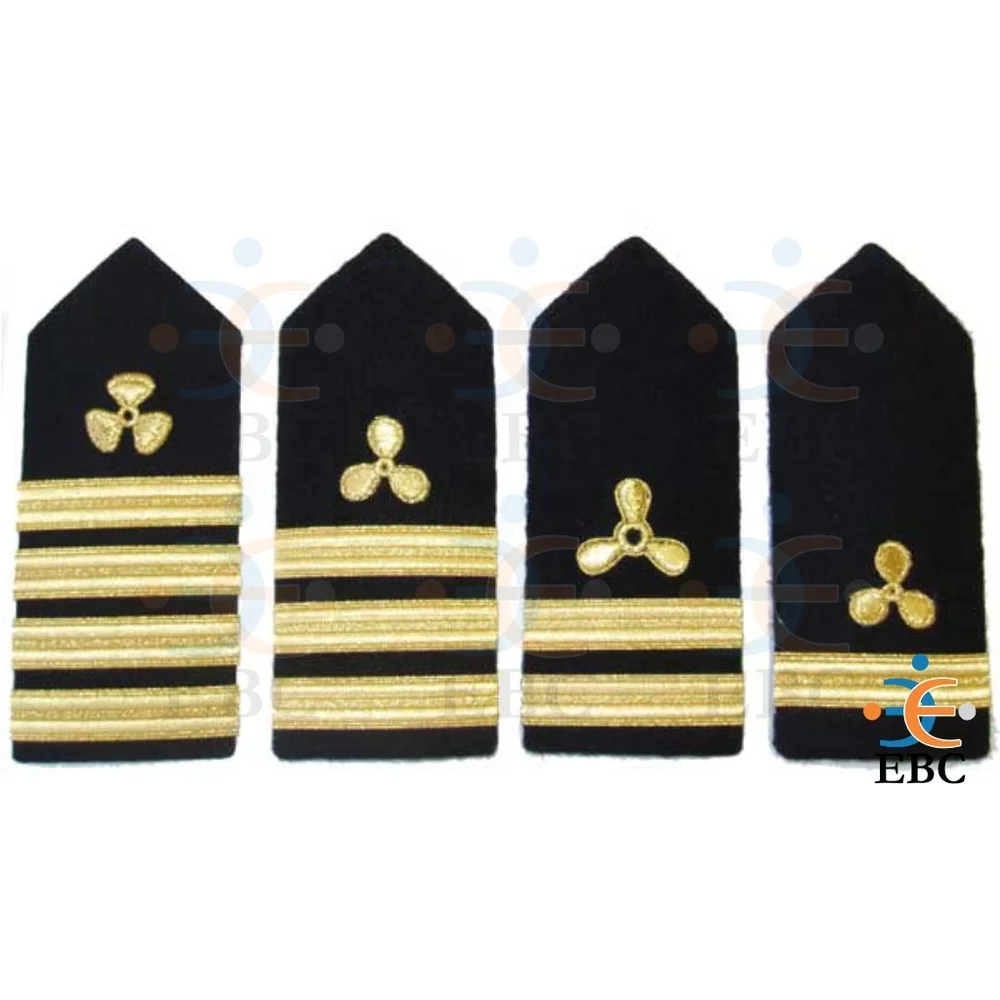 Hardboard Gold Propeller Symbol Shoulder Board Engineer Uniform Epaulet for Merchant Crew Support Staff Deck Officers Mate
