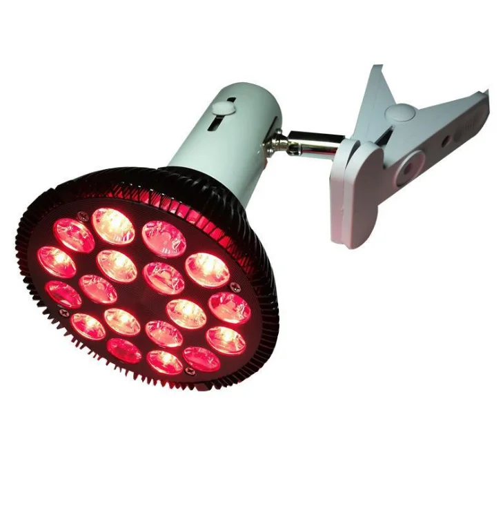54W 18 LED Infrared Red Light Therapy Lamp with Adjustable Socket Clamp for Skin and Pain Relief