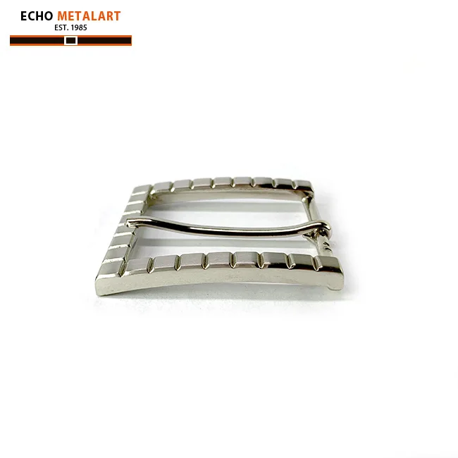 bamboo pattern pin buckle in brush nickel finish belt buckles for men