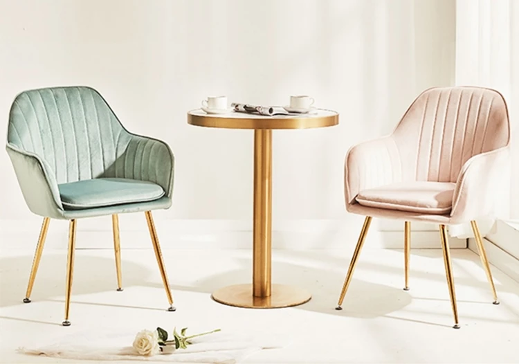 Free Sample Furniture luxury restaurant Velvet Dining Room Chairs Silla de terciopelo