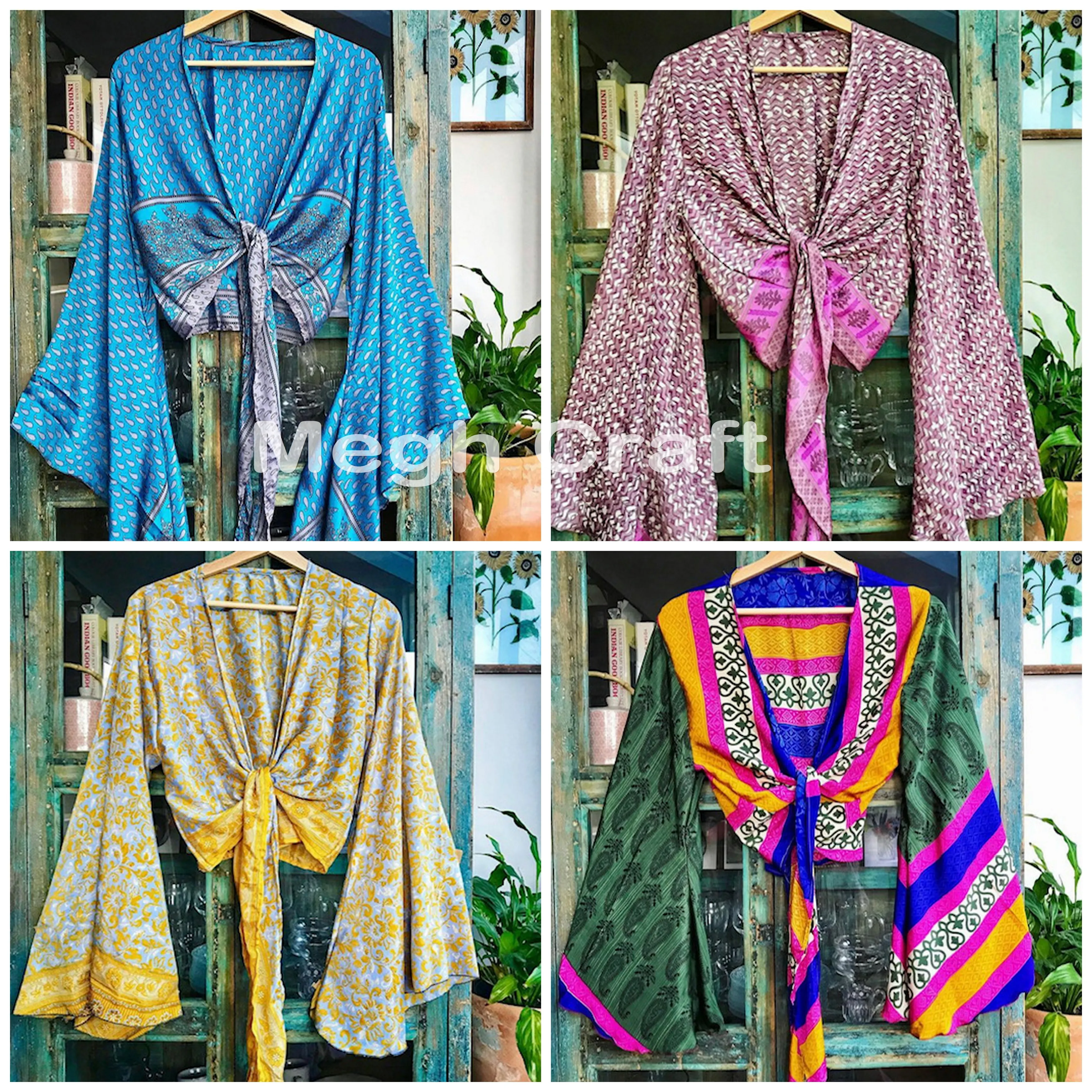 Buy Ladies Resort Wear Boho Fashion Bell Sleeve Top Gypsy Fashion Bell Sleeve Wrap Tie Top Silk Bell Sleeve Tie Top Wholesale