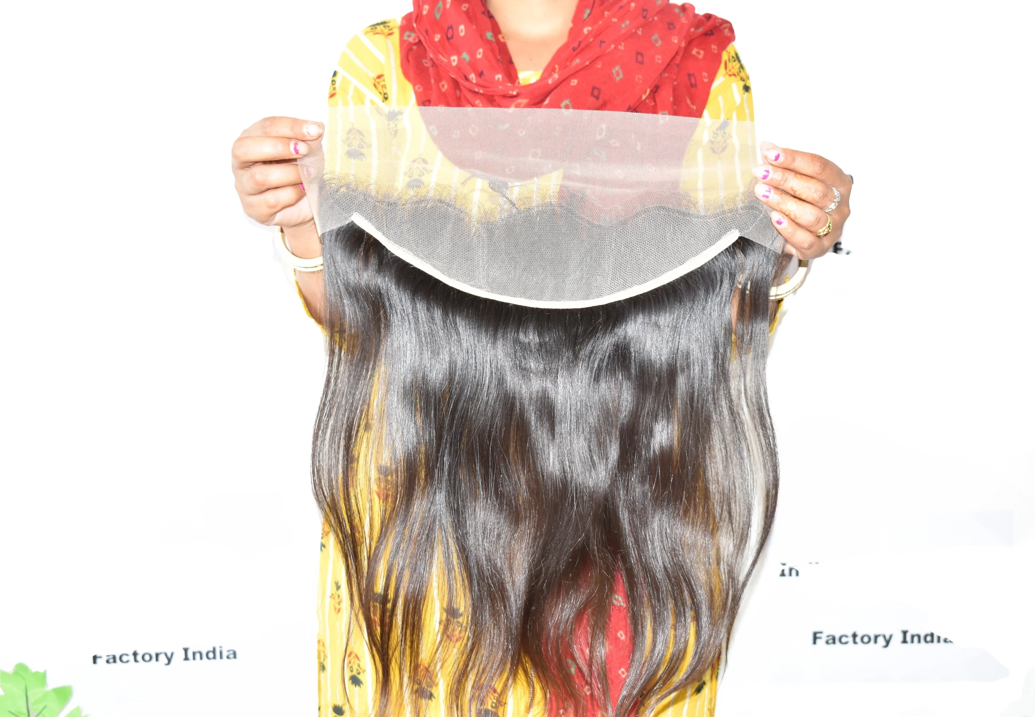Raw Virgin Indian Temple Natural Silky Straight 13*4 Lace Frontal Wholesale Factory Price Human Hair