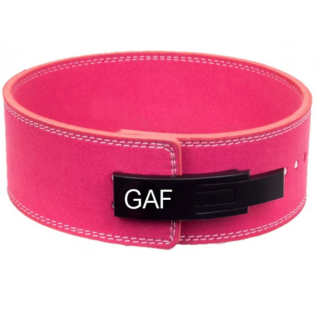 GAF Power Lifting Leather Belt Steel Lever Buckle for Men & Women Lower Back Support For Weightlifting GYM Fitness
