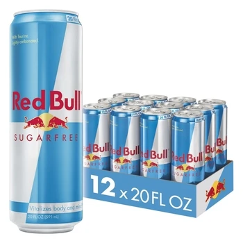 Red Bull Energy Drink Sugar Free 12 Pack of 473 ml, Sugarfree