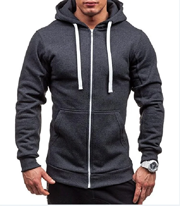 OEM good quality cheap price Red plain slim fit zipper fleece Hoodie