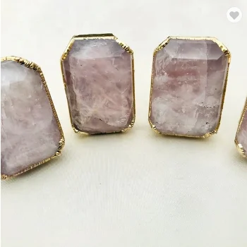 Большой граненый розовый кварц/драгоценный камень Классическая винтажная отделка шкафчик выдвижной шкаф комод ящики