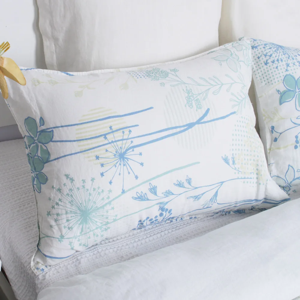 Wildflower reactive printed 100% flax linen bedspread Bedding Premium Ultra bed sets zmozon supplier factory