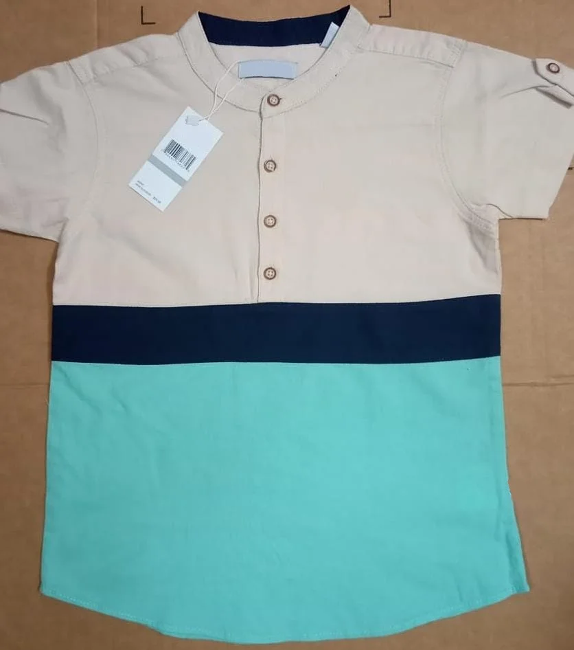 Wholesale Children Short Sleeve Clothes Little Boys Shirts Tops Kids Clothes Casual Surplus Stock Ready to Ship Shirt Bangladesh