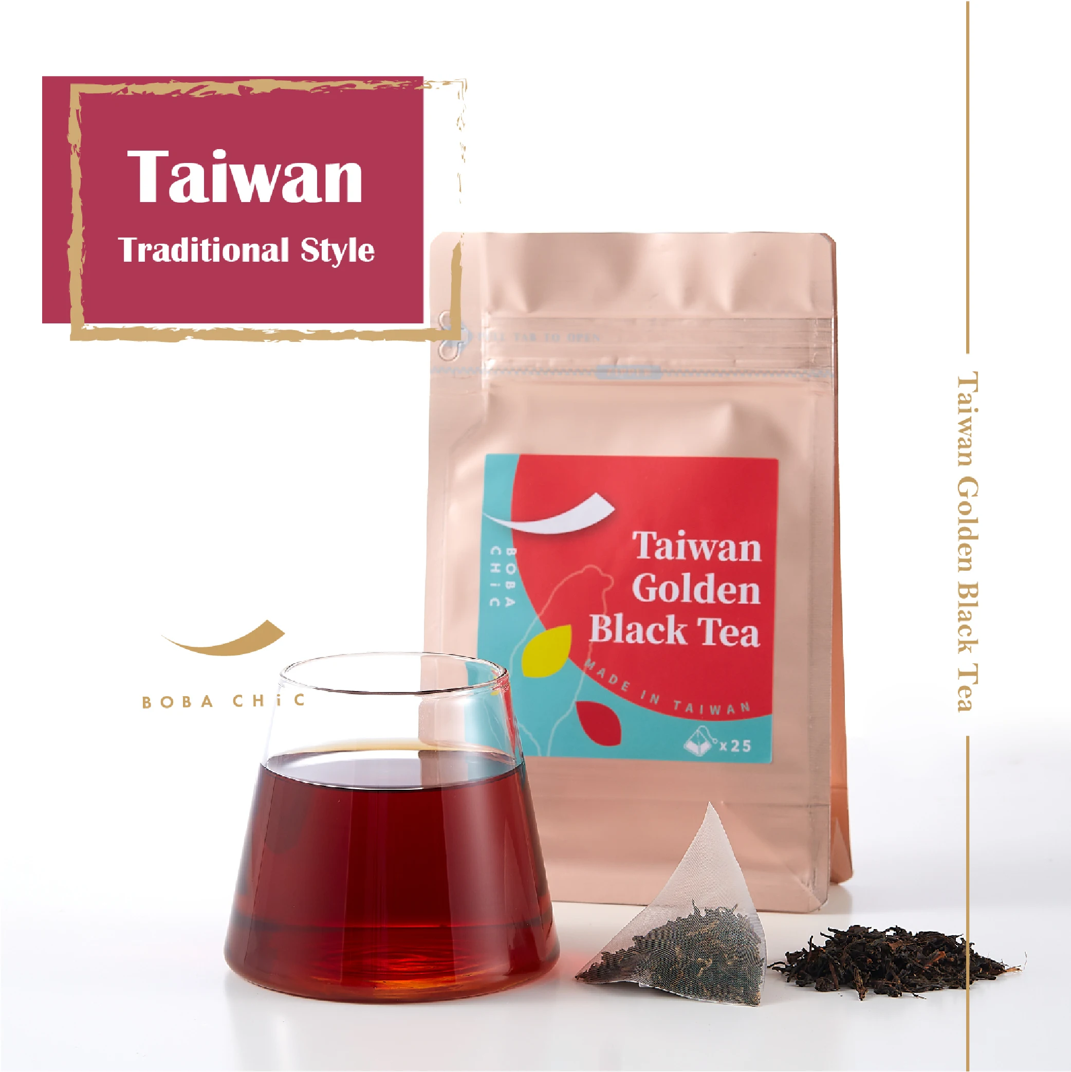 BOBA CHiC Traditional 100% Taiwan Golden Black Tea / Coffee Black Tea for bubble milk tea