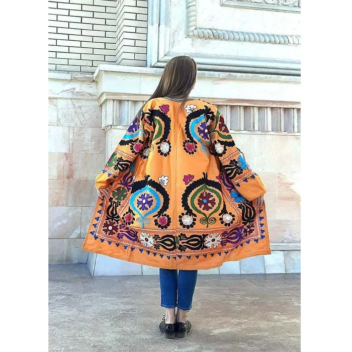 Glamorous High Quality Lowest Price Vintage Handmade Tribal Embroidery Coat Free Size Boho Lady Embroidered Suzani Cotton Jacket
