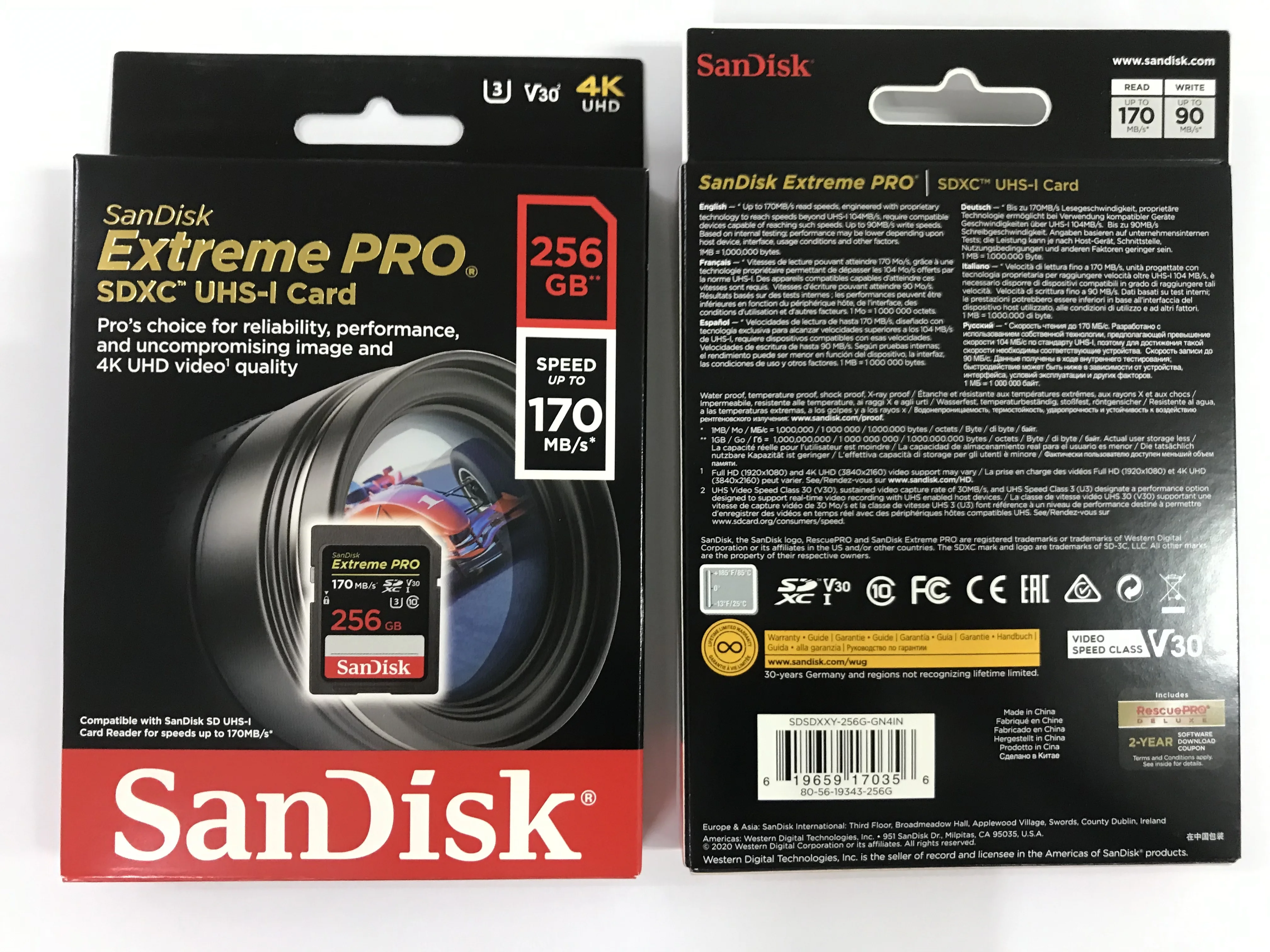 SDSDXXY SD Card For SDXC U3 V30 256GB R170W90