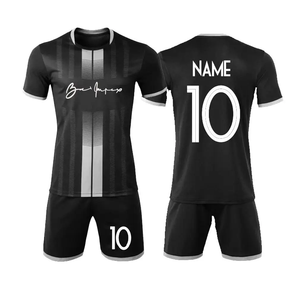 Wholesale Original sublimated Print Short Sleeve Black  Red White Men Uniform Soccer Jersey for clubs and teams