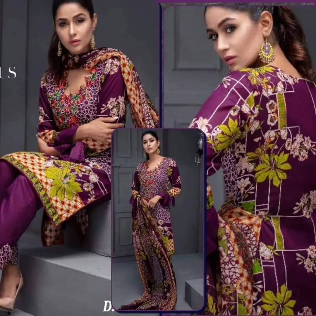  Модные дизайнерские пакистанские костюмы Indiani газон/Лен/хлопок с вышивкой из 3 частей доступны по оптовой цене