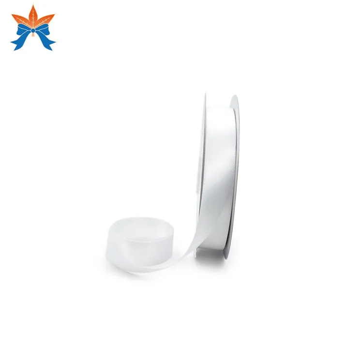 Индивидуальная белая атласная двухсторонняя лента 7/8