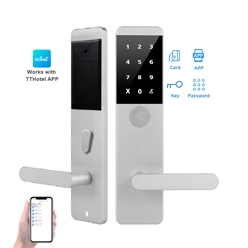 Умный дверной замок TTlock APP Ble Wi-Fi, электронная система безопасности с цифровым кодом и RFID картой, система дверного замка для отеля с бесплатным программным обеспечением