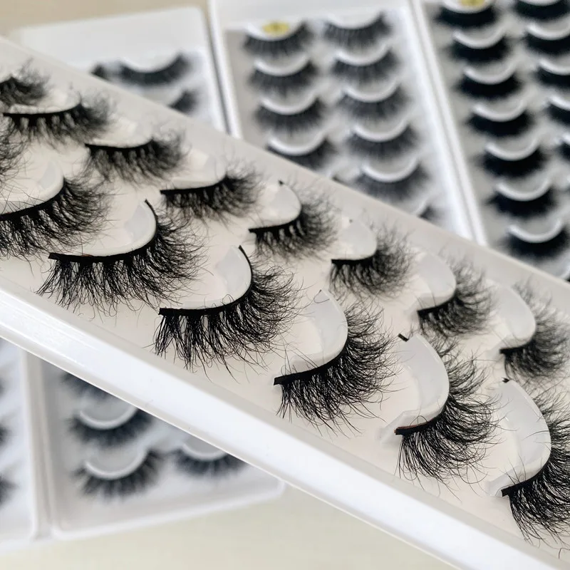 Wholesale Discount Price 10 Pairs Full Strip luxury Mink Lashes 100% Handmade  Natural 3d Fluffy Lashes Eyelashes