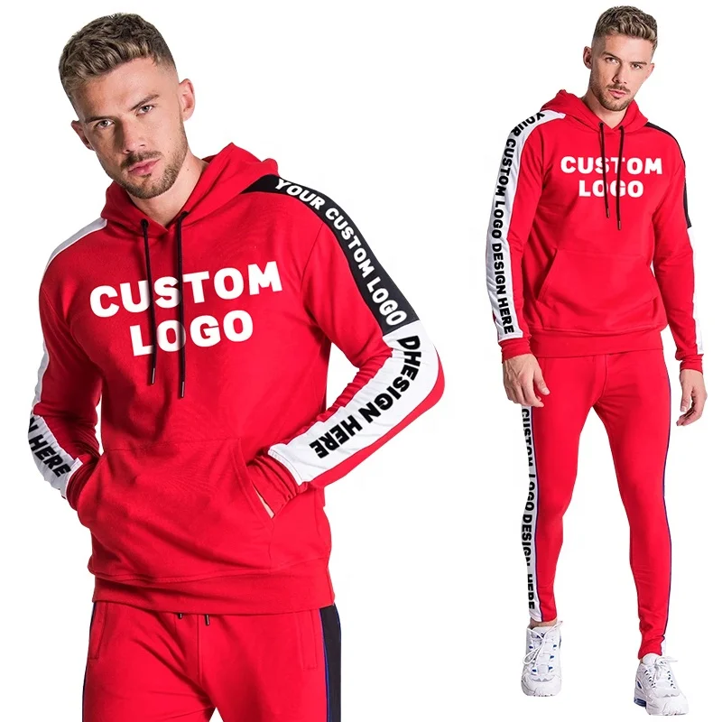 Epax Gear Design Your Own спортивный костюм 2018, индивидуальная одежда, комплект из двух предметов, мужской черный спортивный костюм с боковой белой полосой
