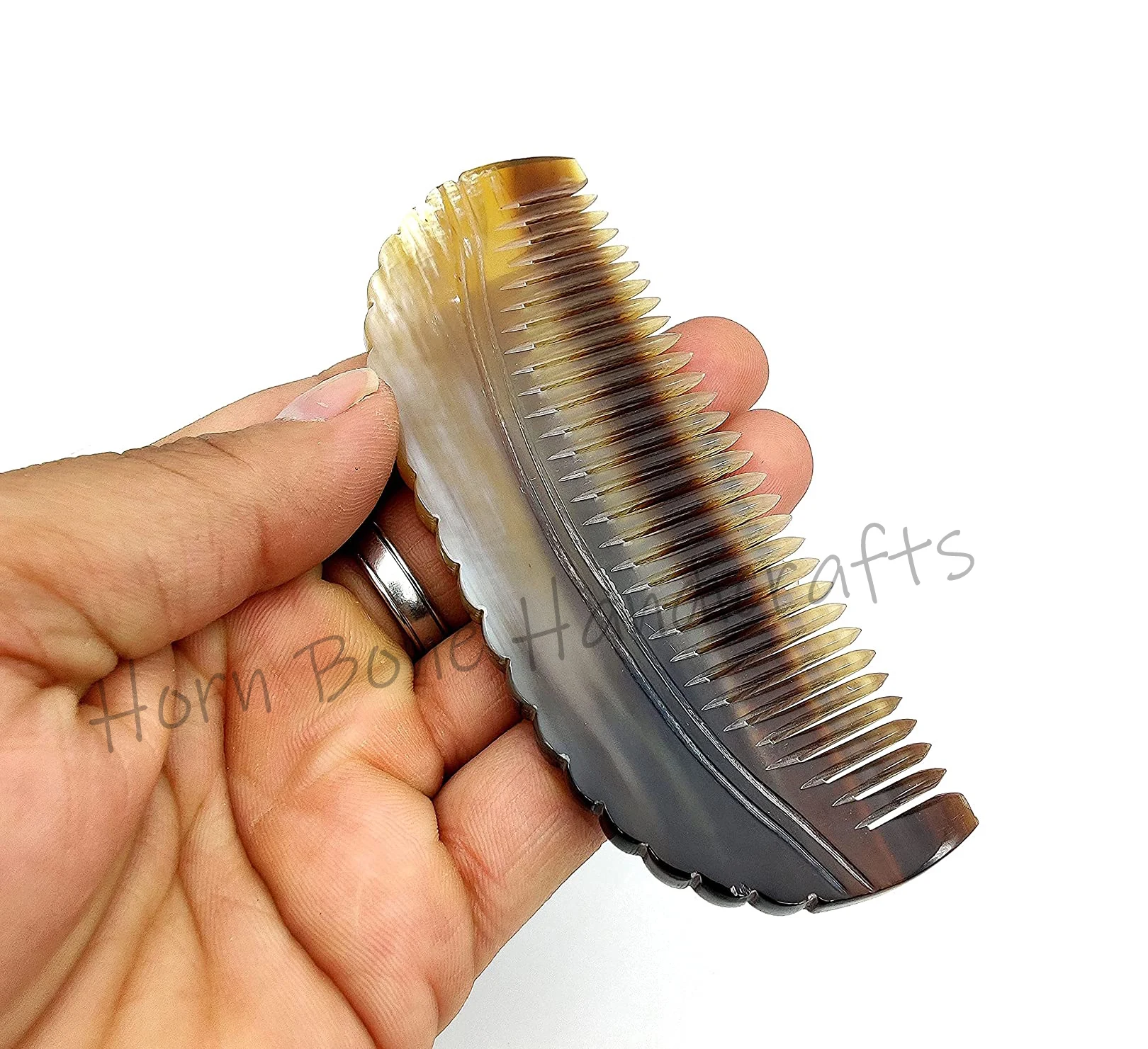 Ox Horn Comb Premium Quality 100% Handmade Anti Static Natural Fine Horn Pocket Comb Professional Detangling Fine Tooth Comb