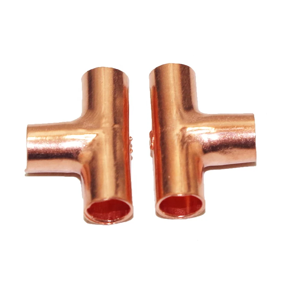 Copper Fitting 3 Way for AC and Plumbing 5/16 Inch Copper Equal Tee