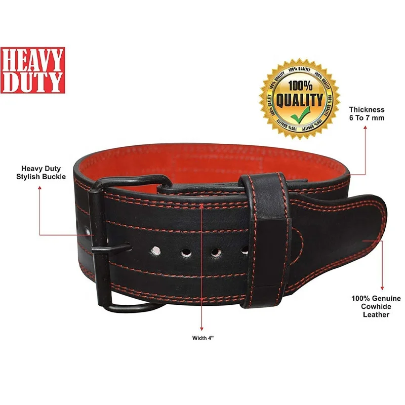 Premium 10mm Genuine Leather Single Prong Powerlifting Belt Pro WeightLifting Belt 4 Inch Wide Gym Fitness Belt Custom Logo