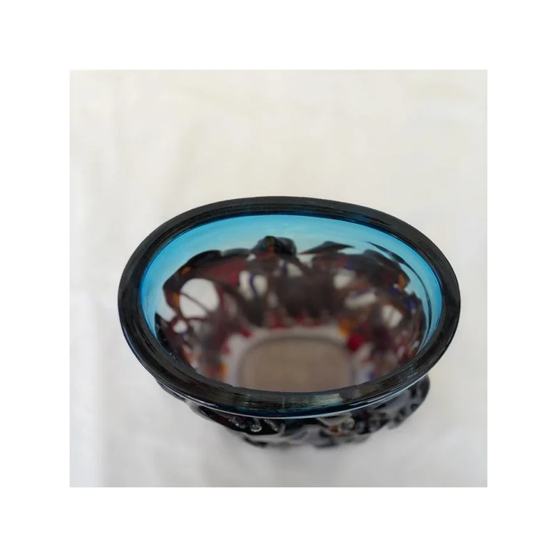 Made in Italy Top Quality Murano Glass Light Blue Oval Vase Made in Italy Hot Sale