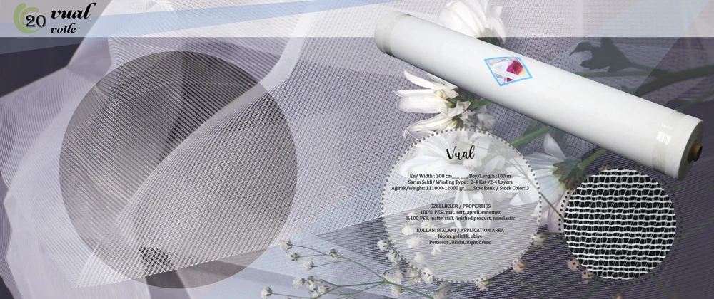 (PES) Polyester Bridal Wedding Mesh Voile Tulle Mesh Fabric Bridal Tulle 3 Colors 73-77 gsm 100% Wholesale Manufacturer Matte