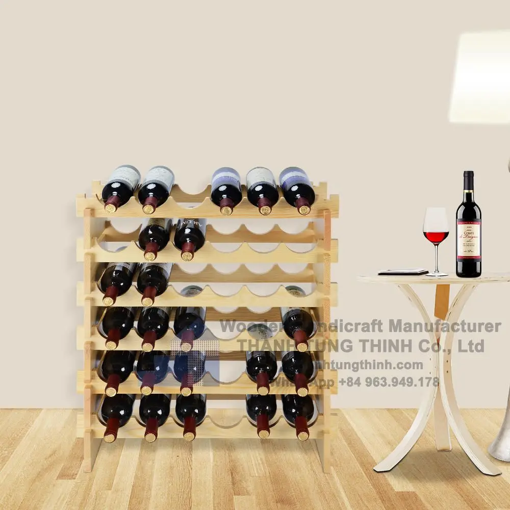 Hot item Solid wooden wall mounted wine rack With Wine Glass Holder WhatsApp: +84 961005832