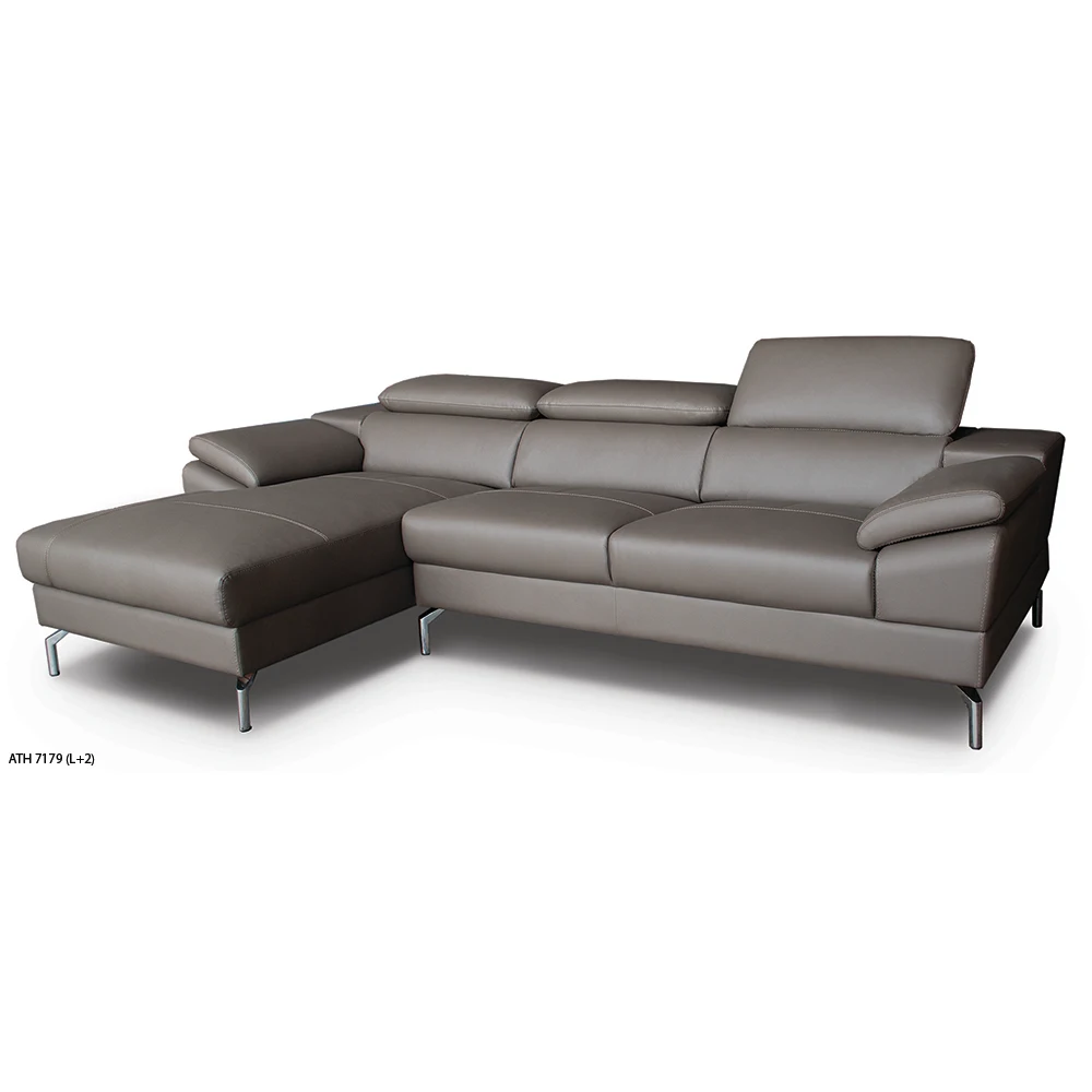Recliner Sofa ATH 7179 Living Room Modern Home Furniture Genuine Leather Fabric Modular Design 3RR 2RR 1R Couch L Shape Malaysia