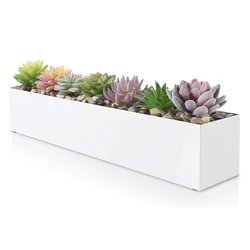 Modern Black Trough Rectangular Stainless steel Planter  Succulent Window Planter Box