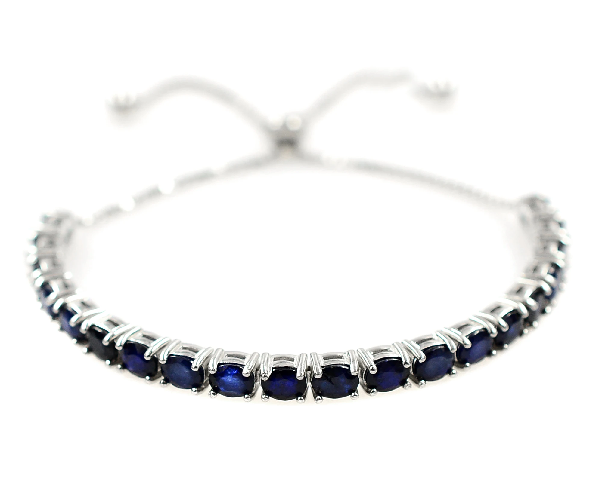 Новый эксклюзивный натуральный голубой сапфир 5x4 мм драгоценный камень 925 пробы серебро для женщин галстук-бабочка браслет в стиле тенниса от индийского экспортера