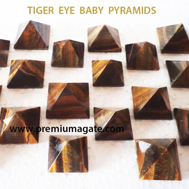 
 Yellow Tiger Eye Baby Pyramids : Wholesale Gemstone Small Pyramids by F M AKIKWALA  