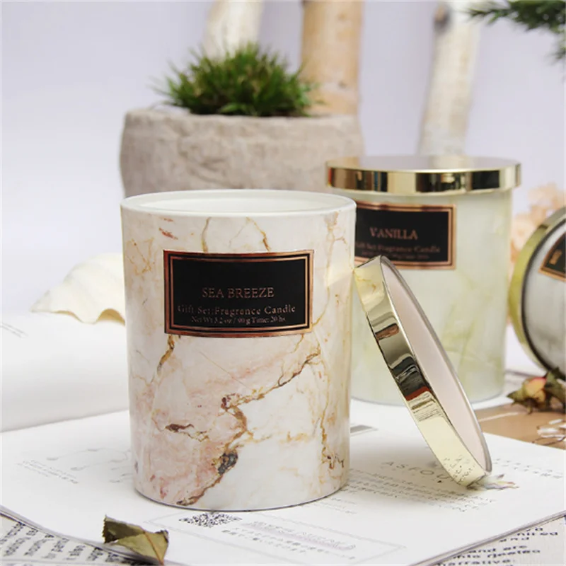 Private label luxury aroma candles aromatherapy in customize color 16 oz candle jars with lids