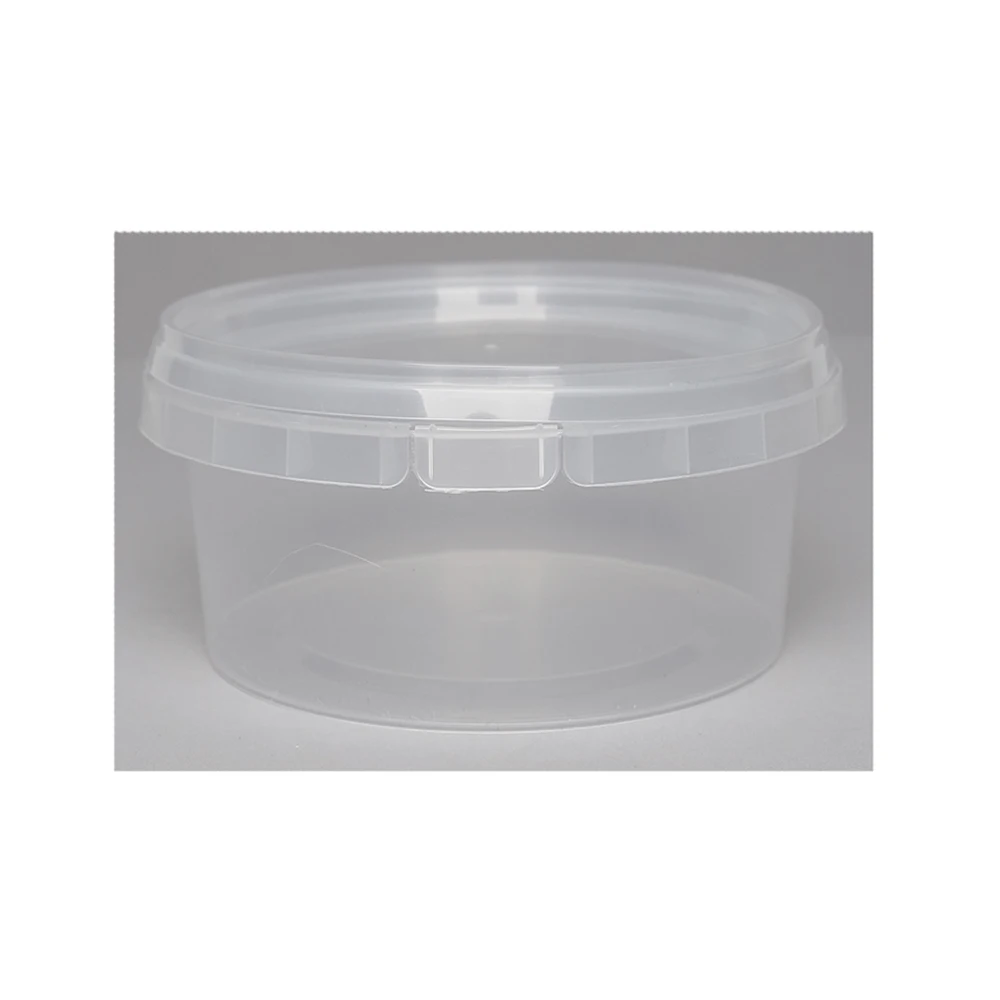 
Plastic bucket container Low price plastic storage container 500 ml with control lock and lid custom color food packaging jar 