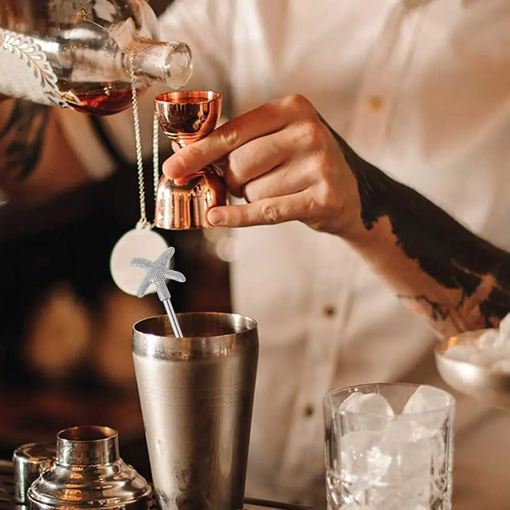 Multi Size Multi Design Aluminum Coffee Beverage Stirrers Stir Cocktail Drink Swizzle Stick Metal Top For Home Hotel and Bar.