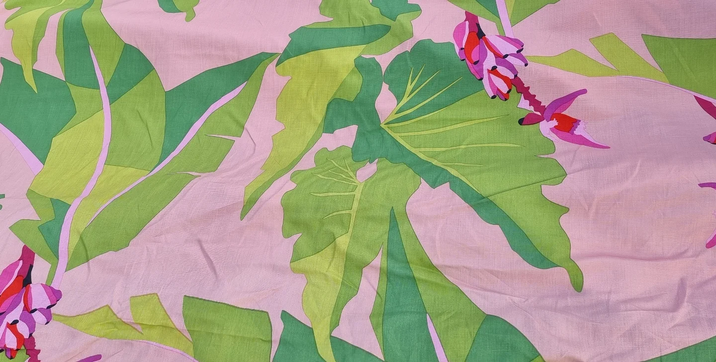 100% Woven Cottocn Printed Fabric cabbage leaves Design For Dress loungewear T-Shirt