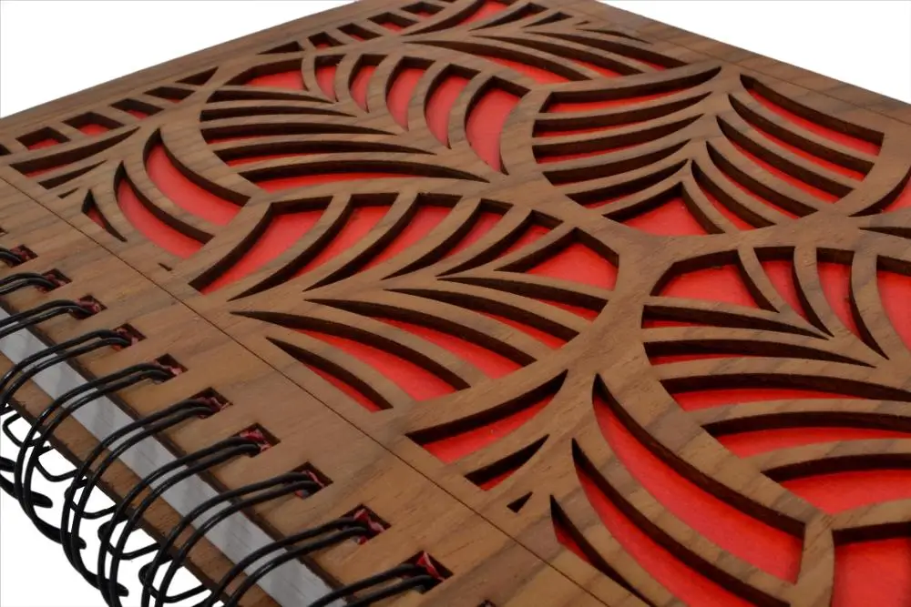 Vintage New Style Antique Cut Work Creative Design Eco Friendly Wooden Cover Office Notebooks 120 Pages