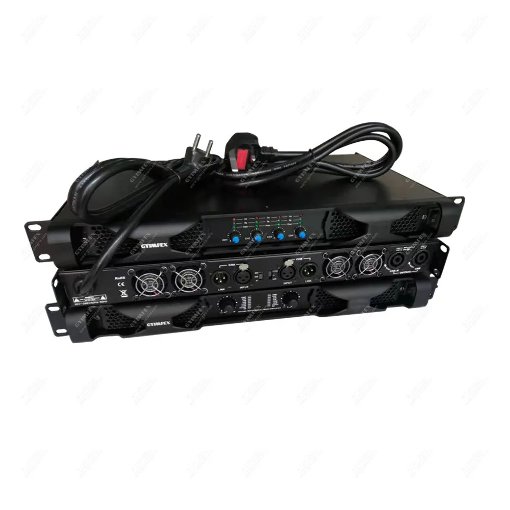 D100 best performance for passive speakers 1U class d digital 4100W Heavy Duty 4 Channel Power Amplifier