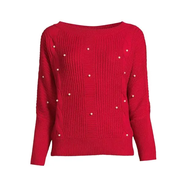 Womens Sweater Womens Casual Jumper Boat neck Regular Fit Jumper Cable Knit Sweater